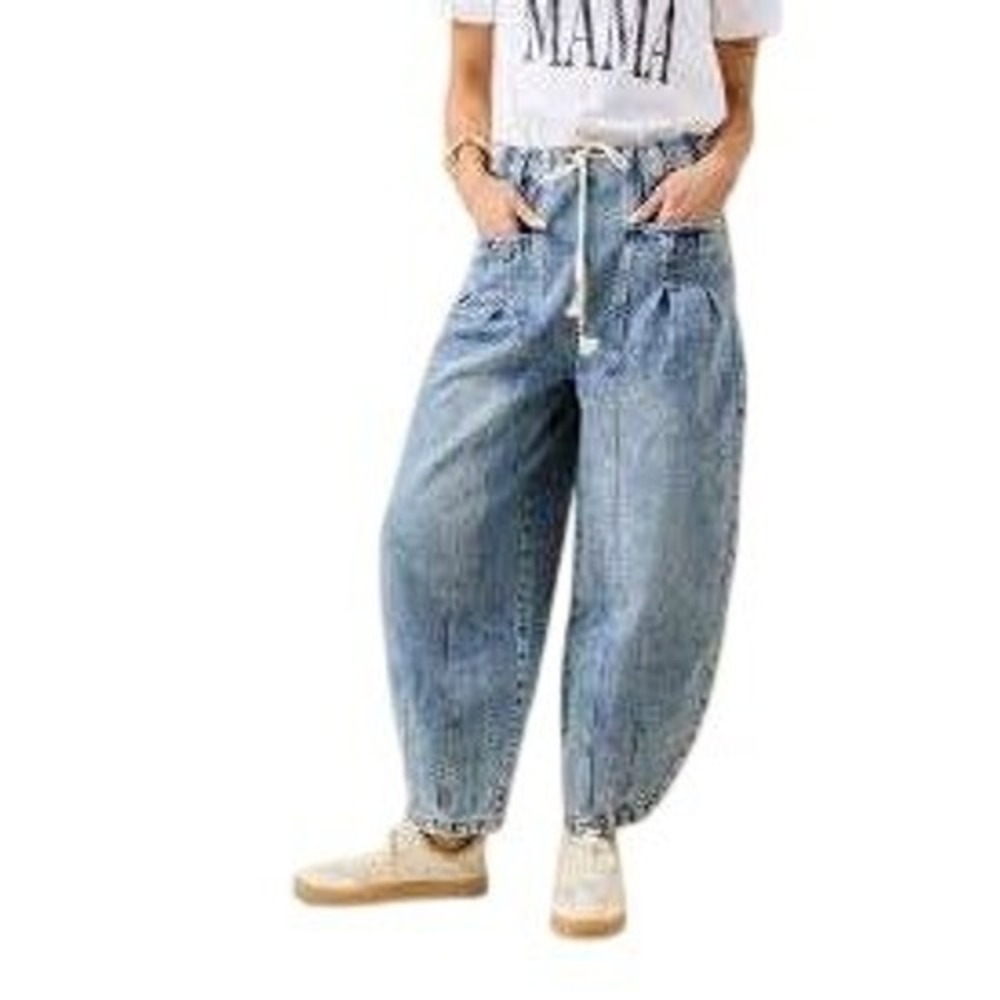 Very Jean Women Light Acid Wash High Waist Balloon Barrel Leg Jeans Size M